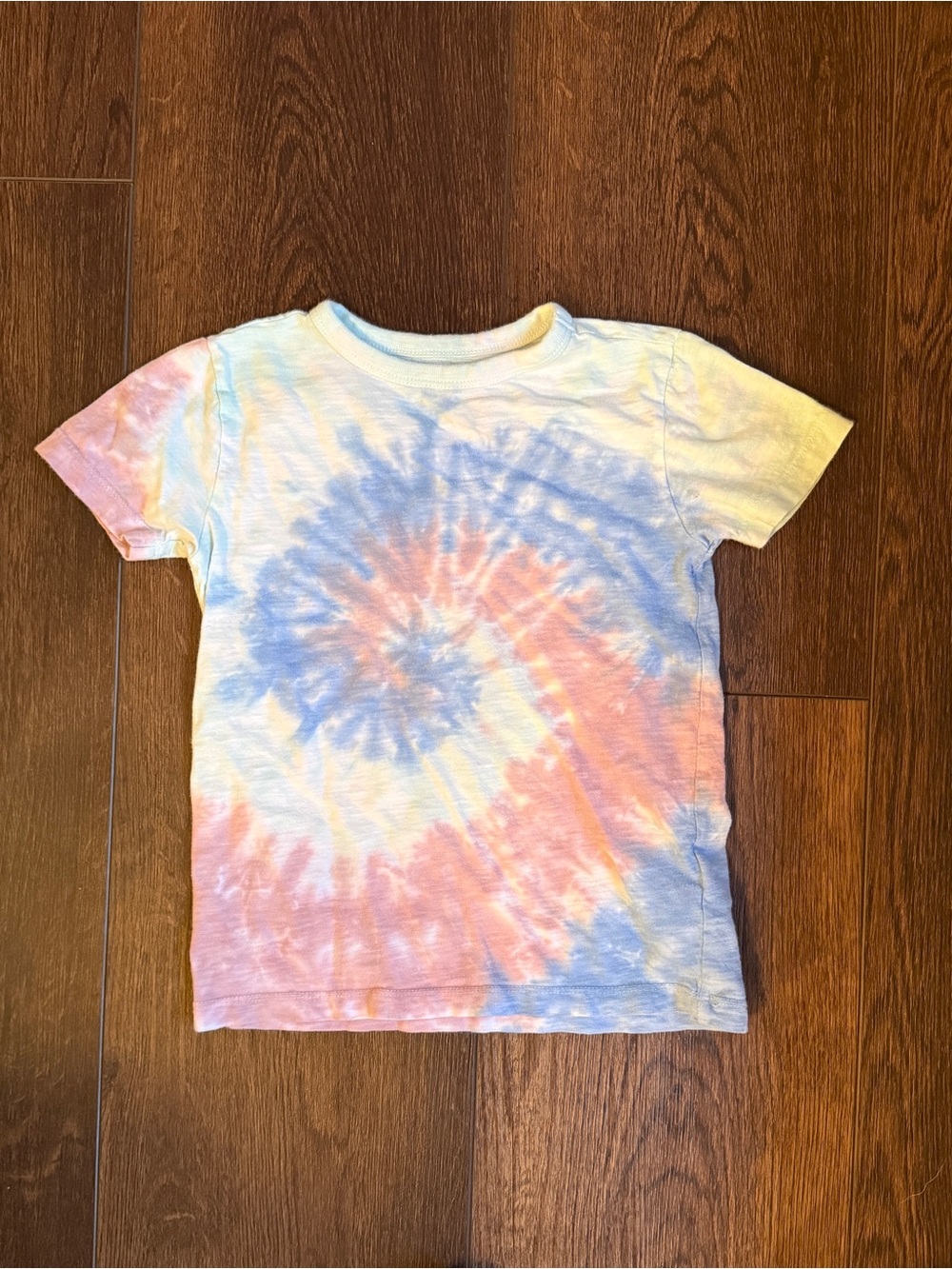 Crewcuts Kids Tie-Dye Spiral Tee in Blue, Pink & Yellow Sz XS (4-5)